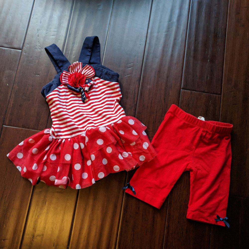 EMILY ROSE Patriotic Girls 2pc Outfit Sz 4